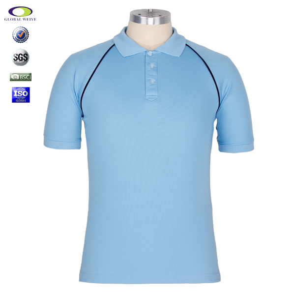 浅色POLO衫网眼蓝色翻领T恤衫空白光身