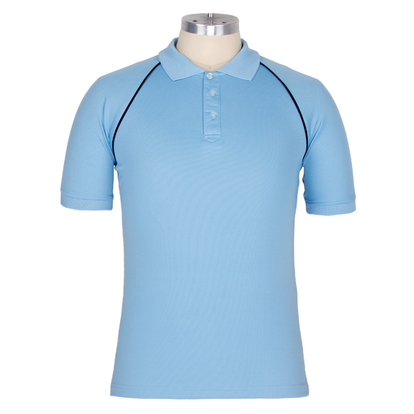 浅色POLO衫网眼蓝色翻领T恤衫空白光身