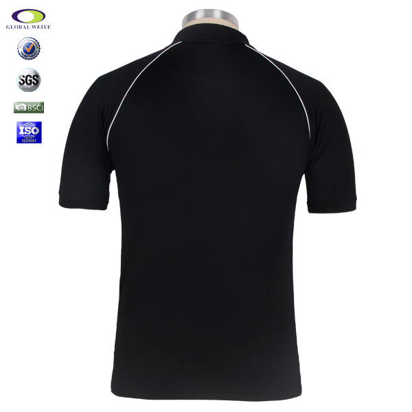 黑色POLO衫男插肩短袖定做无logo