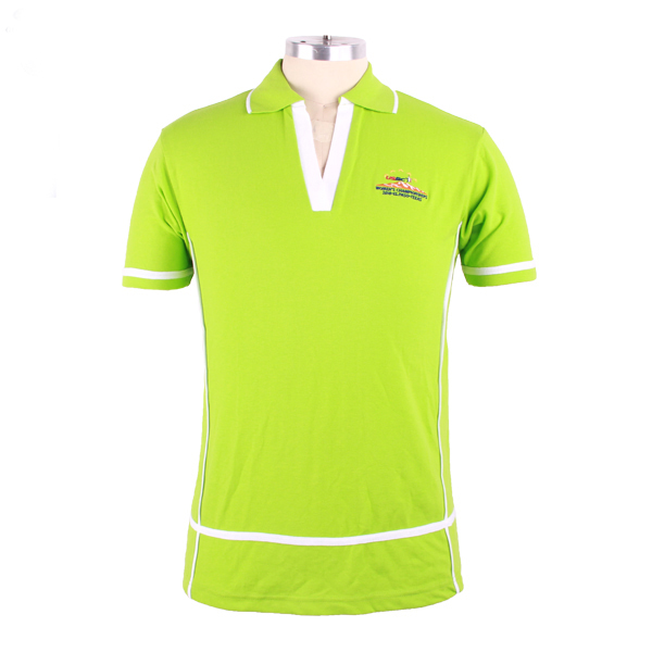 定制V领POLO衫男短袖绣花logo