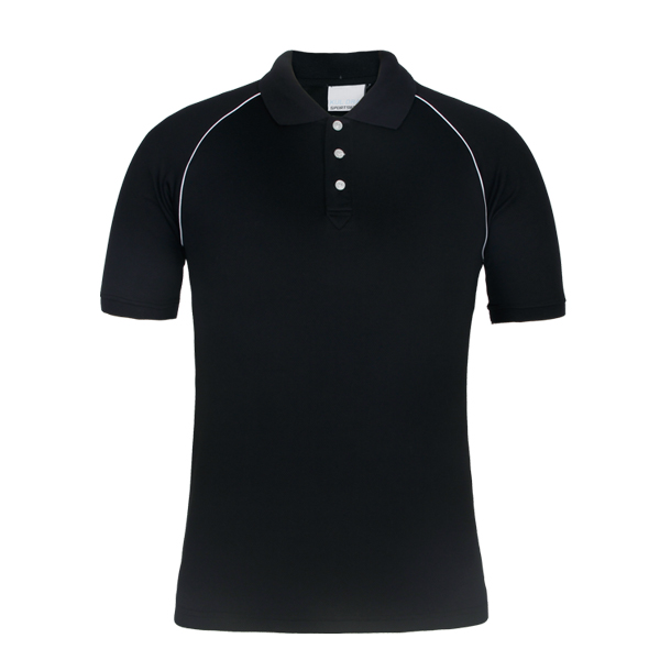 黑色POLO衫男插肩短袖定做无logo