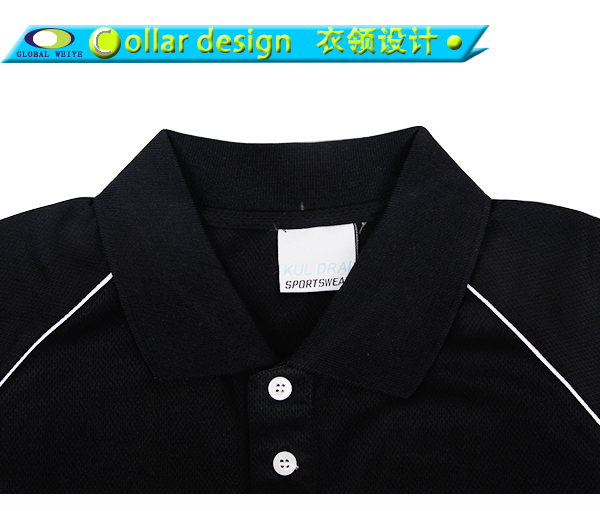 黑色POLO衫男插肩短袖定做无logo