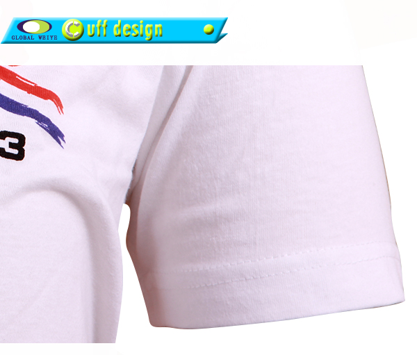 广告宣传白色男士圆领印花T恤衫订做