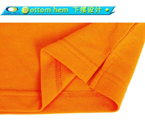 TC涤棉POLO衫男短袖橙色翻领T恤硅胶logo