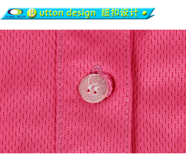 粉色POLO衫女插肩短袖定做无logo