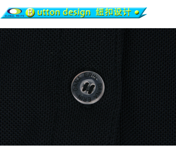 黑色POLO衫女翻领短袖定做无logo