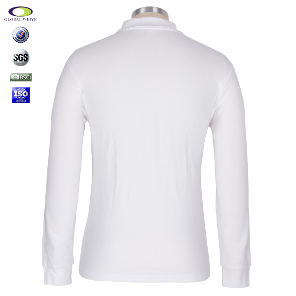 定做绣花全棉长袖polo衫男士翻领T恤衫