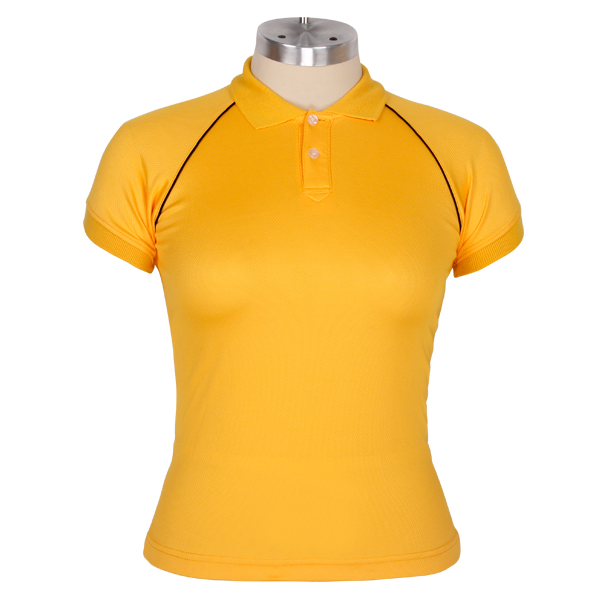 红色POLO衫女插肩短袖定做无logo