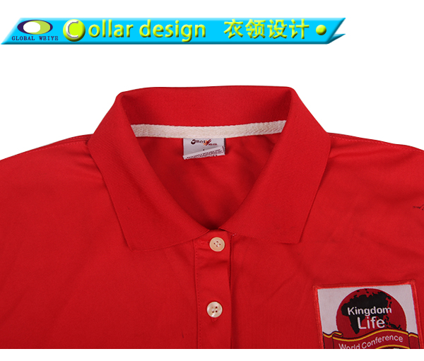 中国红POLO衫定制贴布绣logo