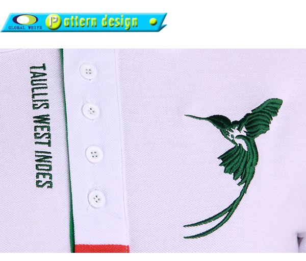 定制女士商务polo衫白色刺绣多纽扣翻领T恤衫