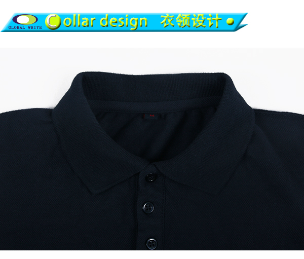 定做黑色女士POLO衫刺绣logo短袖