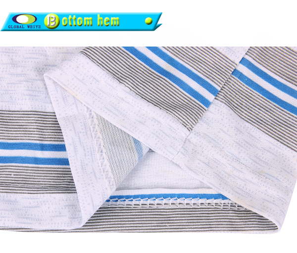 100%棉条纹polo衫定制口袋织章男装