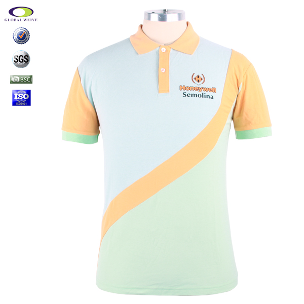 100%棉拼接polo衫男士短袖定制撞色保罗领