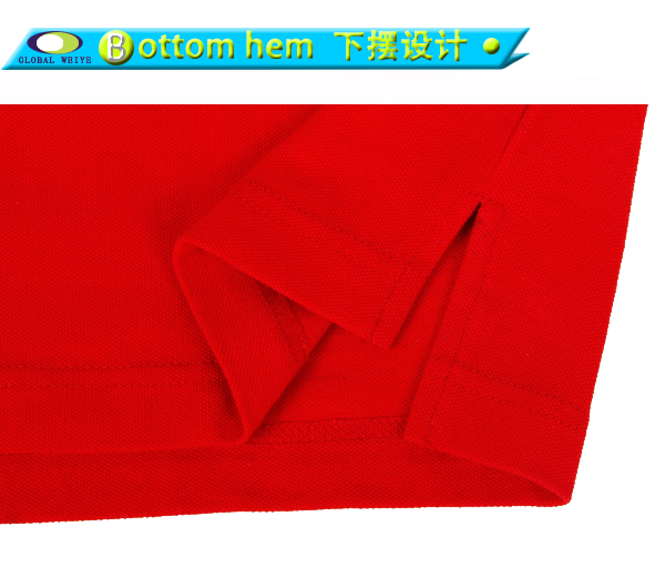 100%棉中国红polo衫工厂定制3M绣花