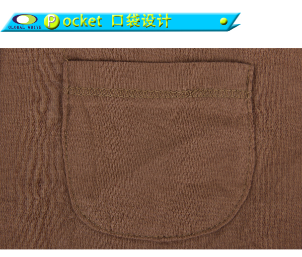 100%棉女士棕色异色领polo衫翻领短袖口袋T恤衫