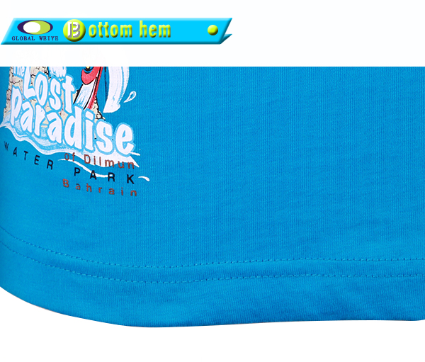 女士蓝色纯棉polo衫翻领长袖印花T恤衫定做