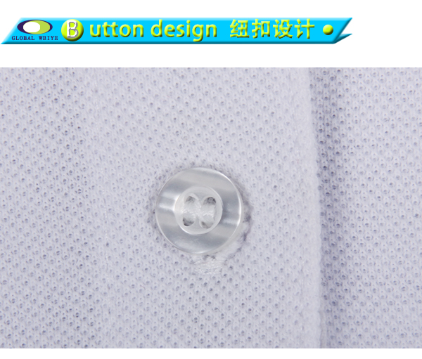 100%棉女士白色polo衫翻领刺绣logo短袖T恤衫