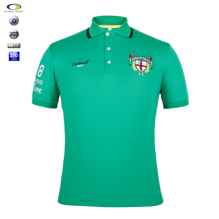 高档polo衫工厂定制品牌绣章翻领修身男装