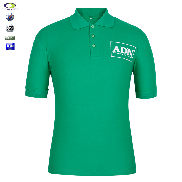 100%棉绿色polo衫工厂定制logo休闲男装
