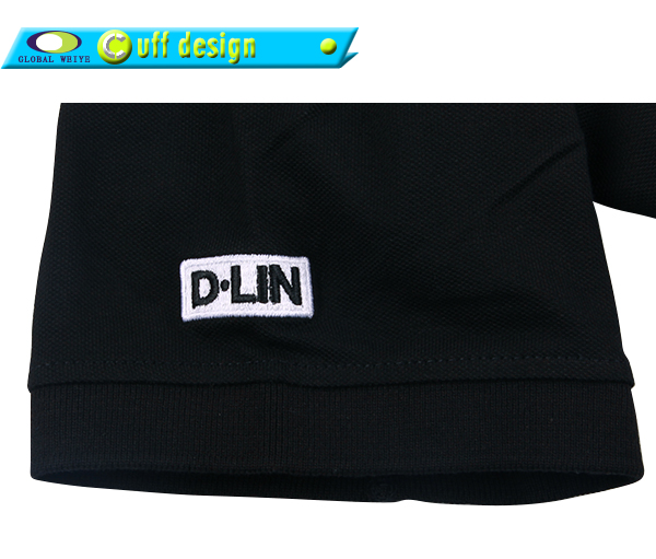 女士白黑色纯棉polo衫翻领刺绣logo短袖T恤衫