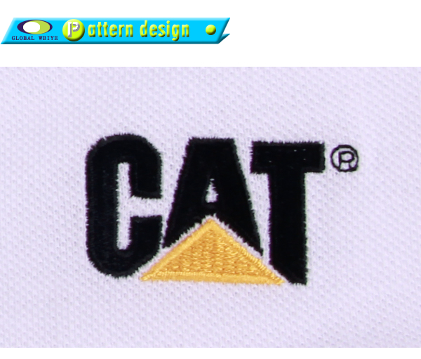 100%棉女士白色polo衫翻领刺绣logo短袖T恤衫