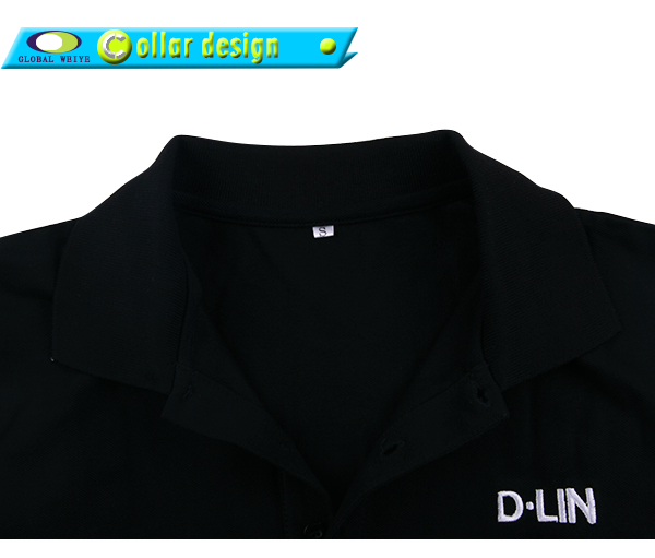 女士白黑色纯棉polo衫翻领刺绣logo短袖T恤衫