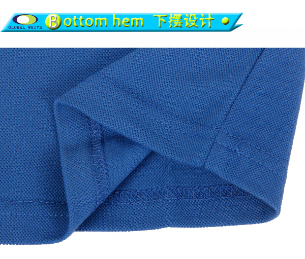 女士蓝色polo衫刺绣翻领短袖T恤衫