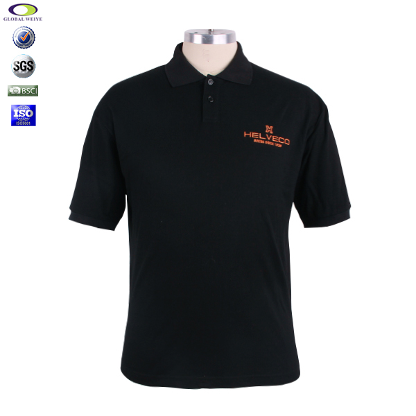 定制黑色广告宣传polo衫男装绣花logo