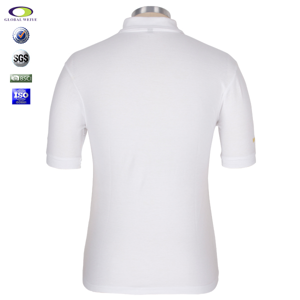 100%棉PK面料定制白色polo衫品牌绣花logo