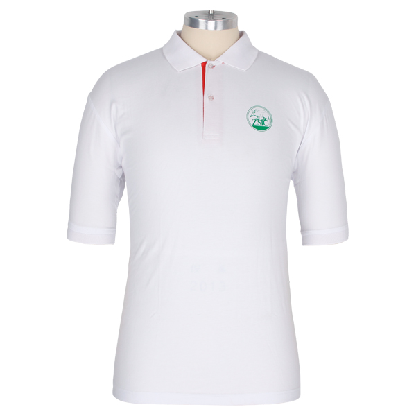 100%棉白色polo衫男装定制可爱动物印花图案