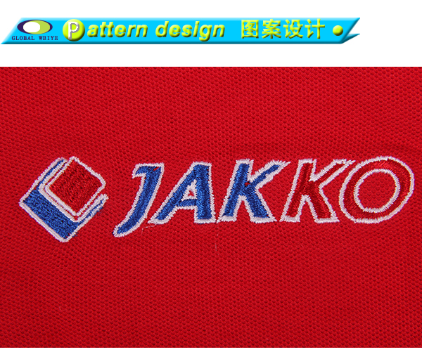 中国红女士纯棉polo衫翻领长袖刺绣T恤衫定做