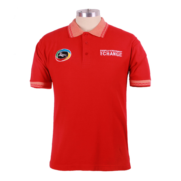 100%棉中国红polo衫男装定制特色翻领款式