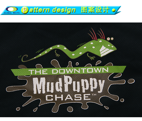 女士绿领黑色短袖丝网印logoT恤衫定制