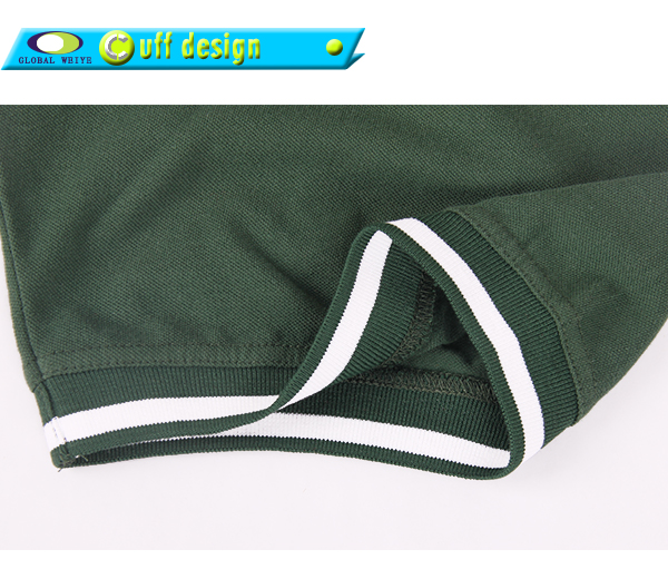 100%纯棉高档POLO衫定制色织领绣花马球衫