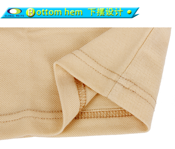 100%精品棉绣花高档POLO衫定制卡其色男装