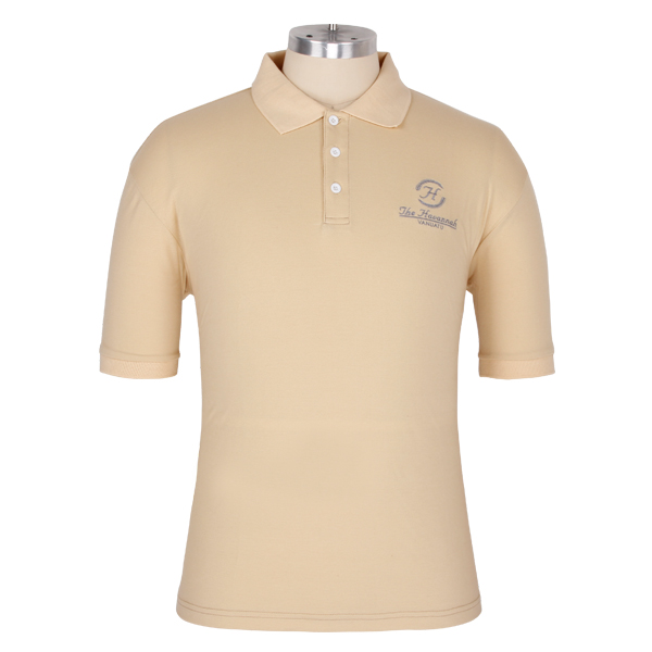 100%精品棉绣花高档POLO衫定制卡其色男装