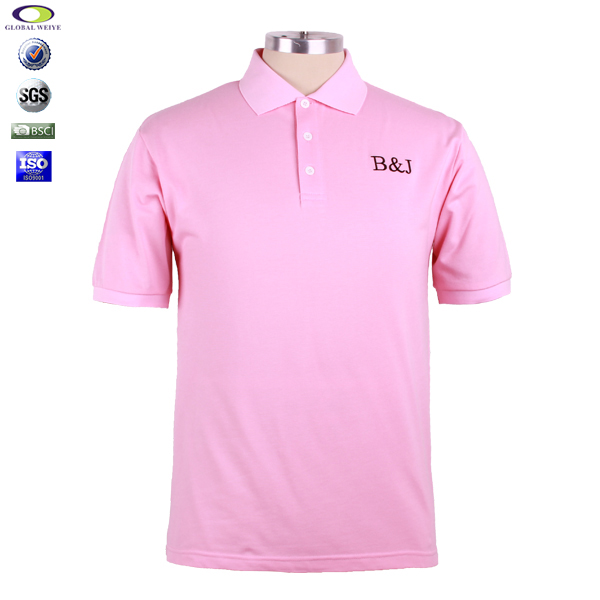 定制BJ粉色高档polo衫男装品牌绣花