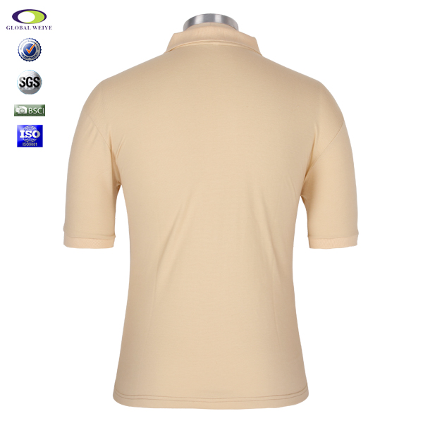 100%精品棉绣花高档POLO衫定制卡其色男装