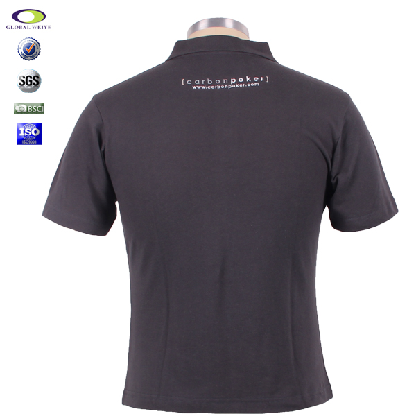 100%棉咖啡色polo衫男装短款定制小绣花logo