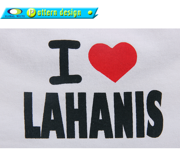 I love男士全棉白色圆领印花T恤