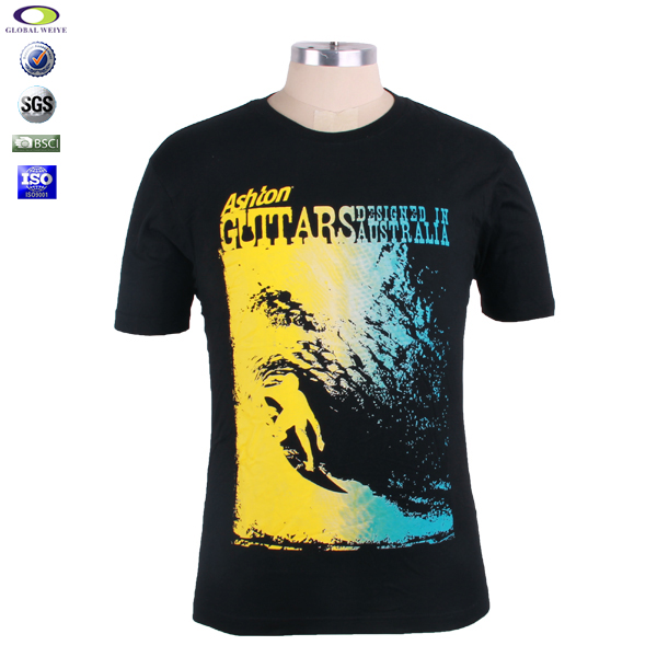 渐变色印花logo品牌男士T恤