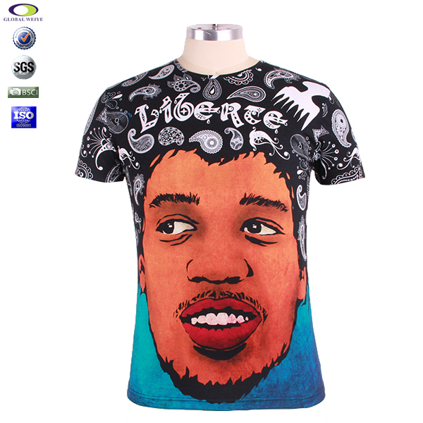 全棉数码满版印圆领短袖T恤