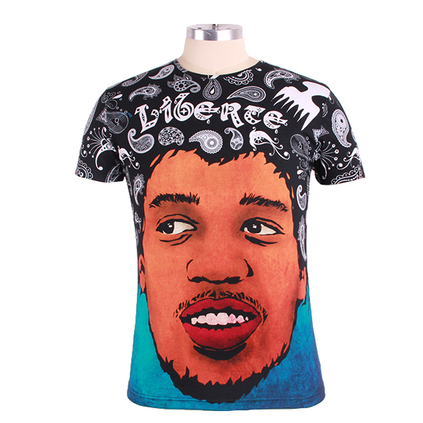 全棉数码满版印圆领短袖T恤