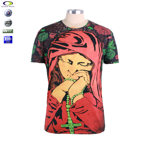 满版数码印logo男士全棉T恤零售