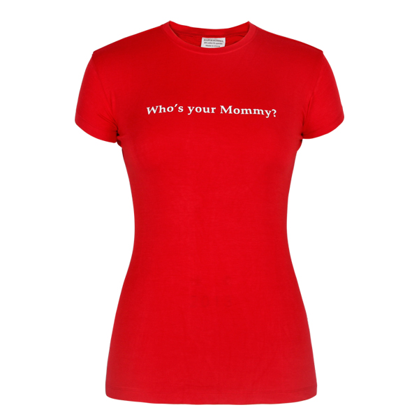 红色印花女士圆领短袖T恤衫定制