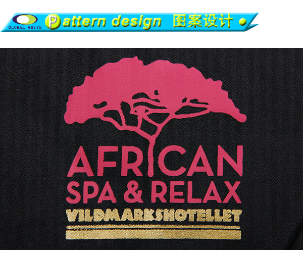 定做黑色男士印花浴袍