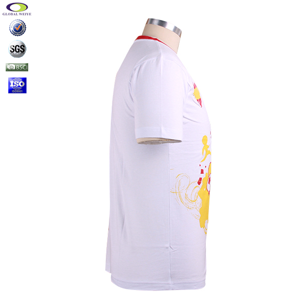 男士T恤衫圆领印花短袖世界杯异色领上衣