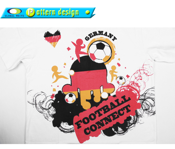 男士纯棉圆领套头T恤衫印花短袖世界杯异色领上衣定做