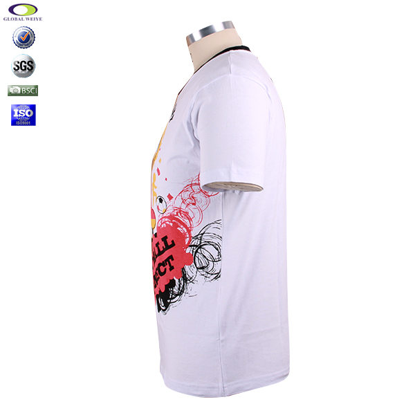 男士纯棉圆领套头T恤衫印花短袖世界杯异色领上衣定做