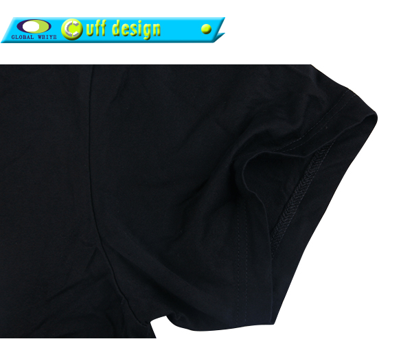 男士圆领套头T恤衫黑色纯棉双面印花短袖世界杯上衣